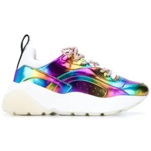 STELLA MCCARTNEY Eclypse Rainbow Iridescent Low Top Sneakers | Size 36